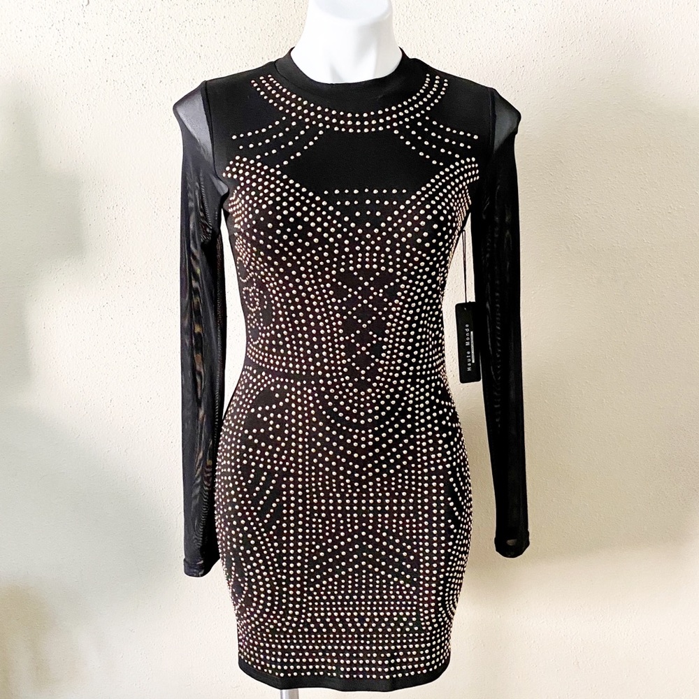 Haute Monde studded bodycon dress